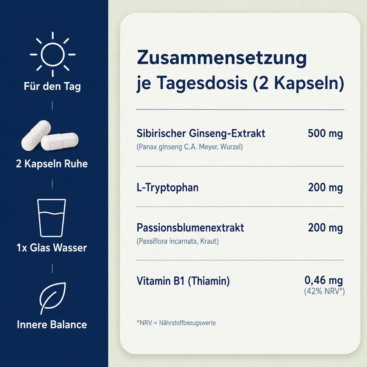 Gentle Ruhe – Adaptogen-Komplex mit Ginseng & Passionsblume | 60 Kapseln
